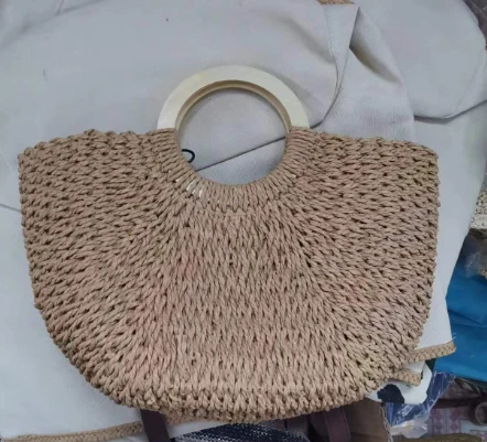 Fa fogantyús papír szőtt strandtáska