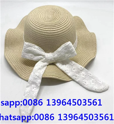 Hölgy Szalma Bowknot Strand Kalap