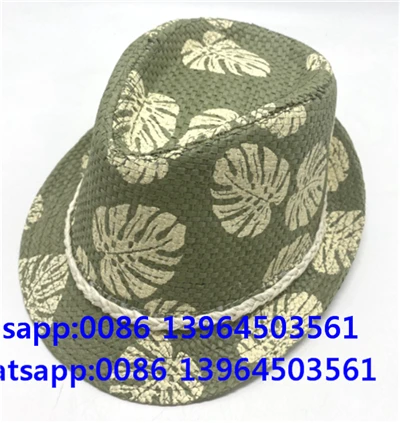 Pálmalevélre nyomtatott Fedora légáteresztő sapka