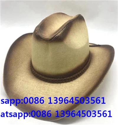 Felkapott barna két tónusú cowboy kalap