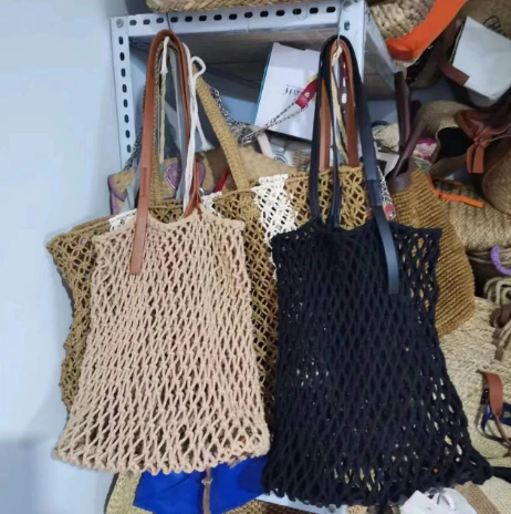 Pamut kötél üreges női strandtáska