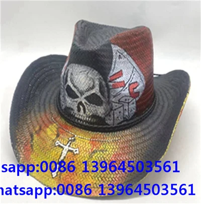 Férfi Western Cowboy Szalmafonó Kalap