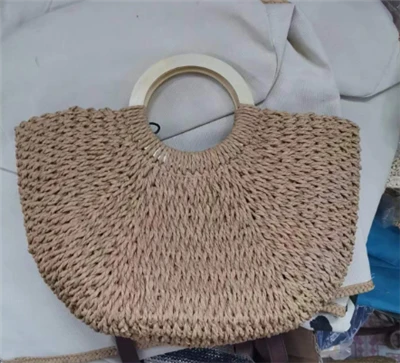 Fa fogantyús papír szőtt strandtáska