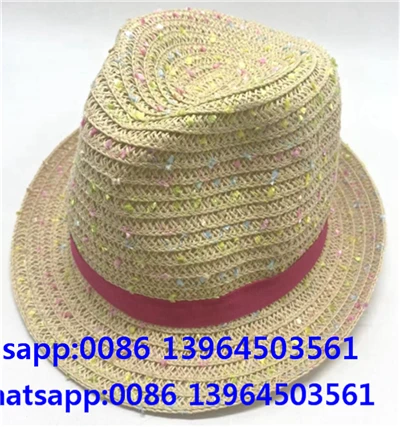 Színes szalma papír fedora nap kalap